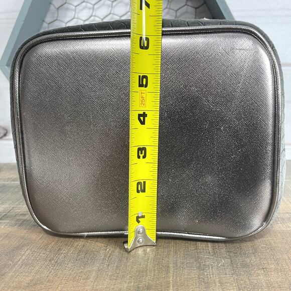 Stephanie Johnson Gray Velour‎ Medium Cosmetic Makeup Bag - Picture 9 of 9